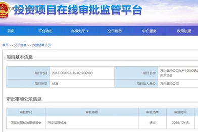 万向拿下第六张新建纯电资质