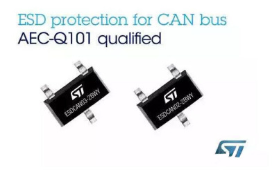 ST推出全球首款符合主要接口协议的汽车用CAN总线ESD保护芯片