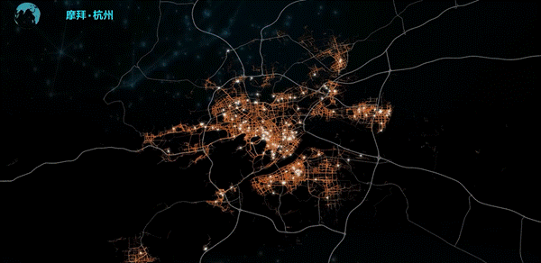 摩拜单车在杭州的使用热力图