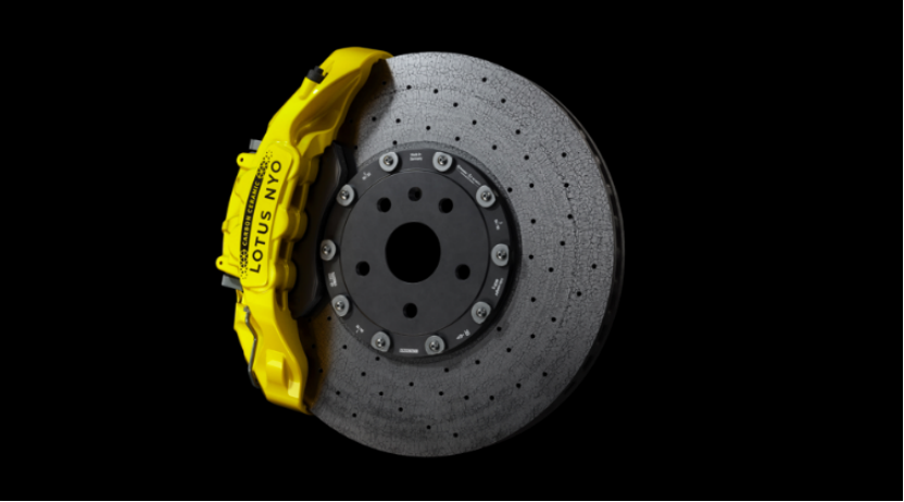 路特斯eletre的黄色卡钳